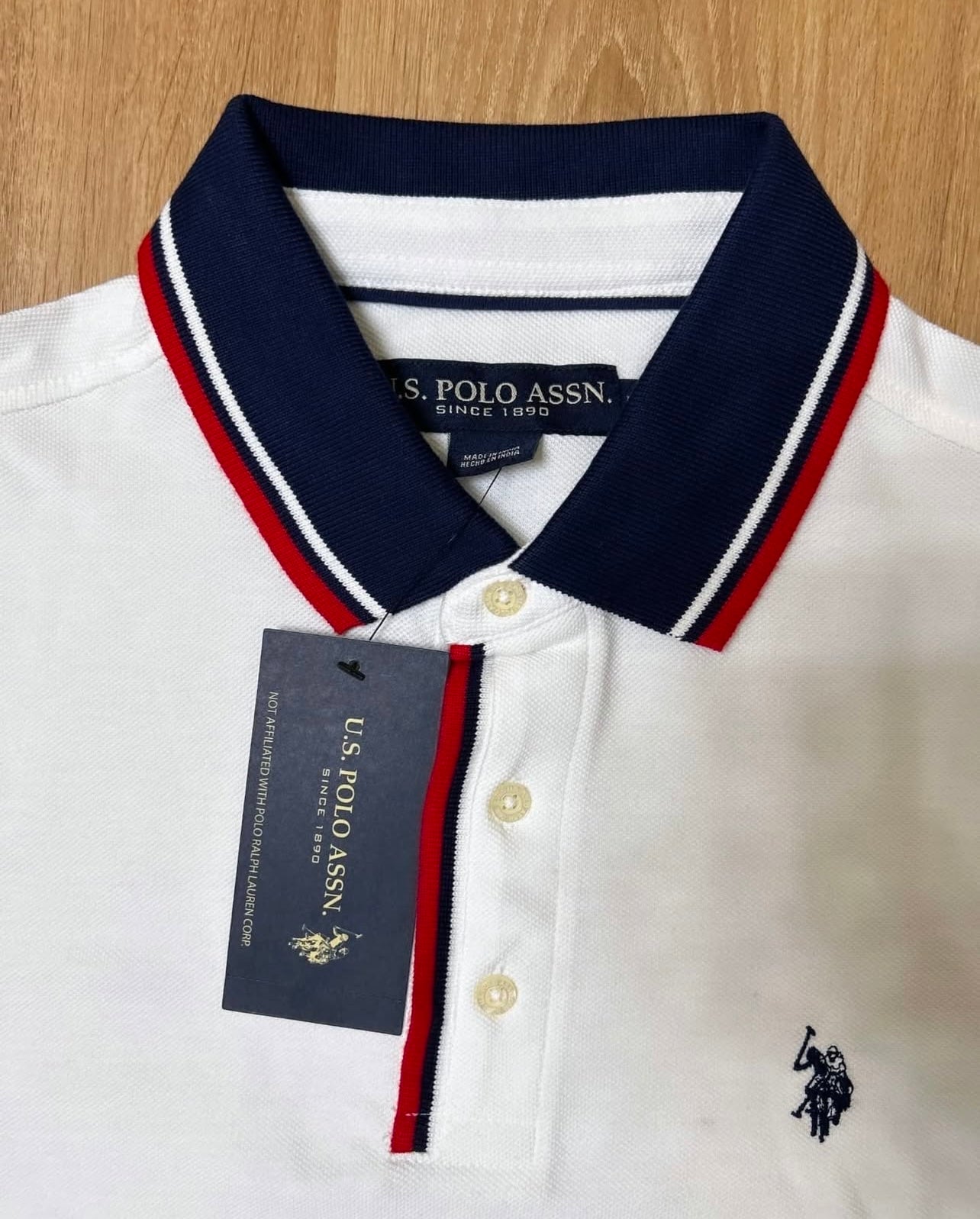 US Polo Assn Regular Fit Pique polo Shirt in White