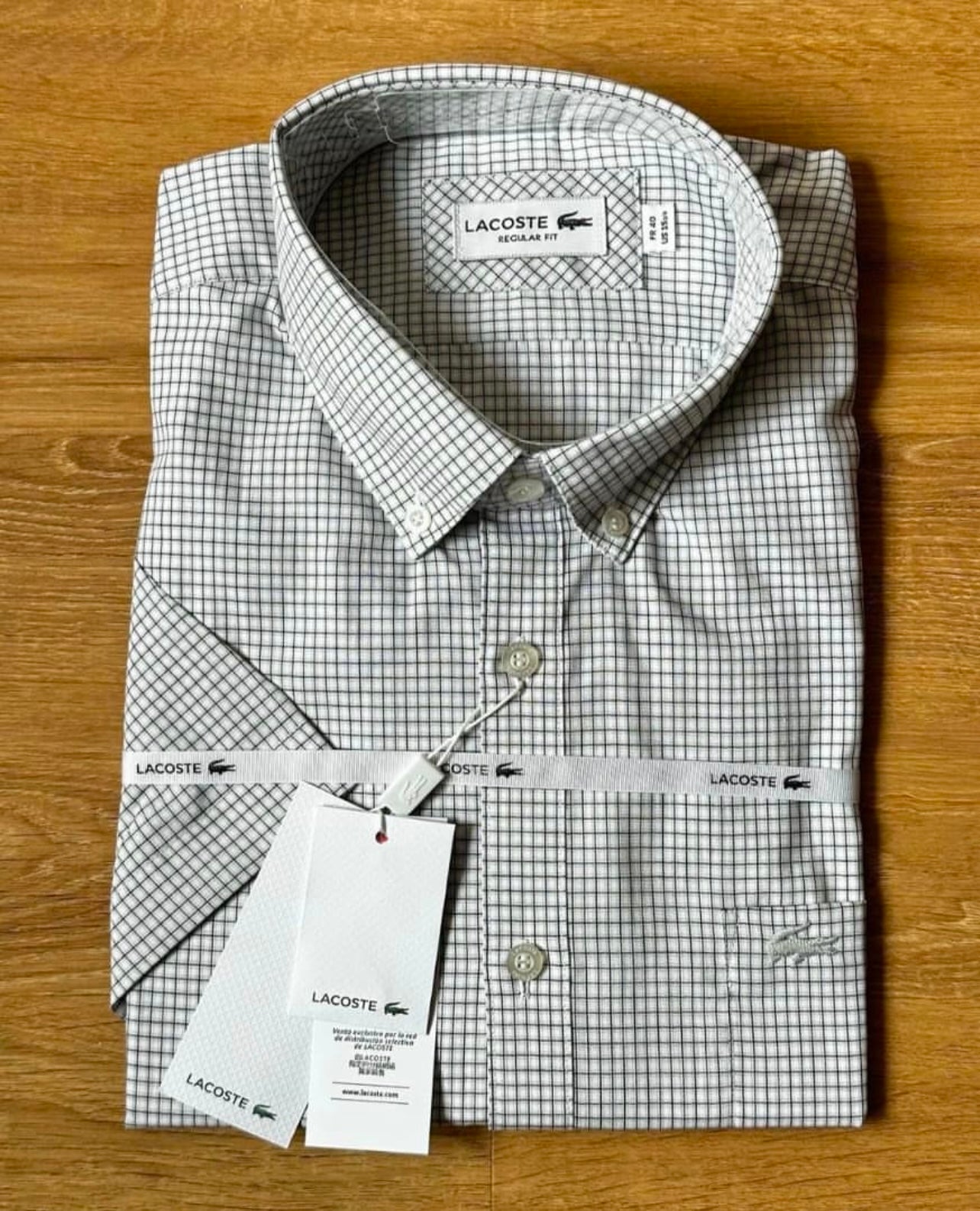 Lacoste Regular Fit Green Check Shirt