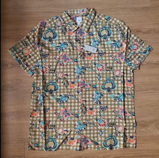 River Island Regular Fit Pattern Geo Cotton Short Sleeve