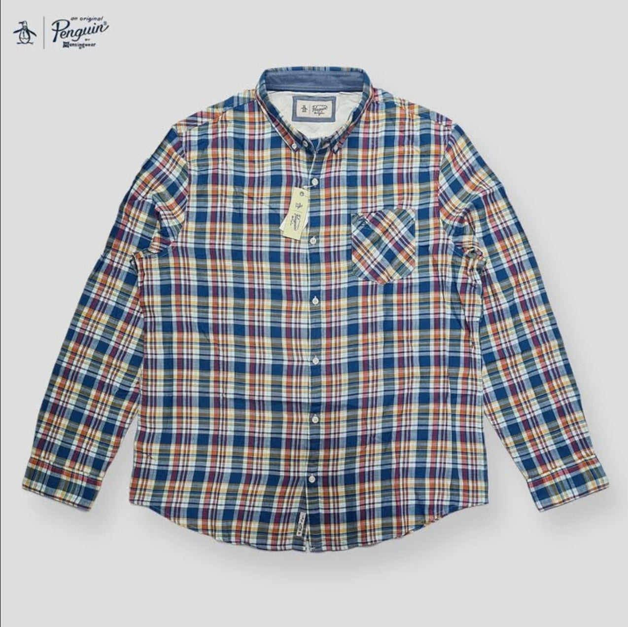 Penguin Regular Fit Multi Check Cotton Button Cuff Shirt