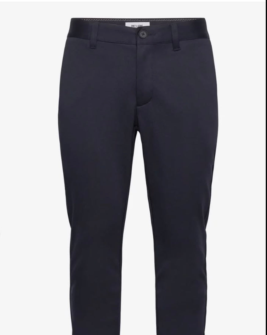 Only & Sons Slimfit Onsmark Stretch Pants in Navy