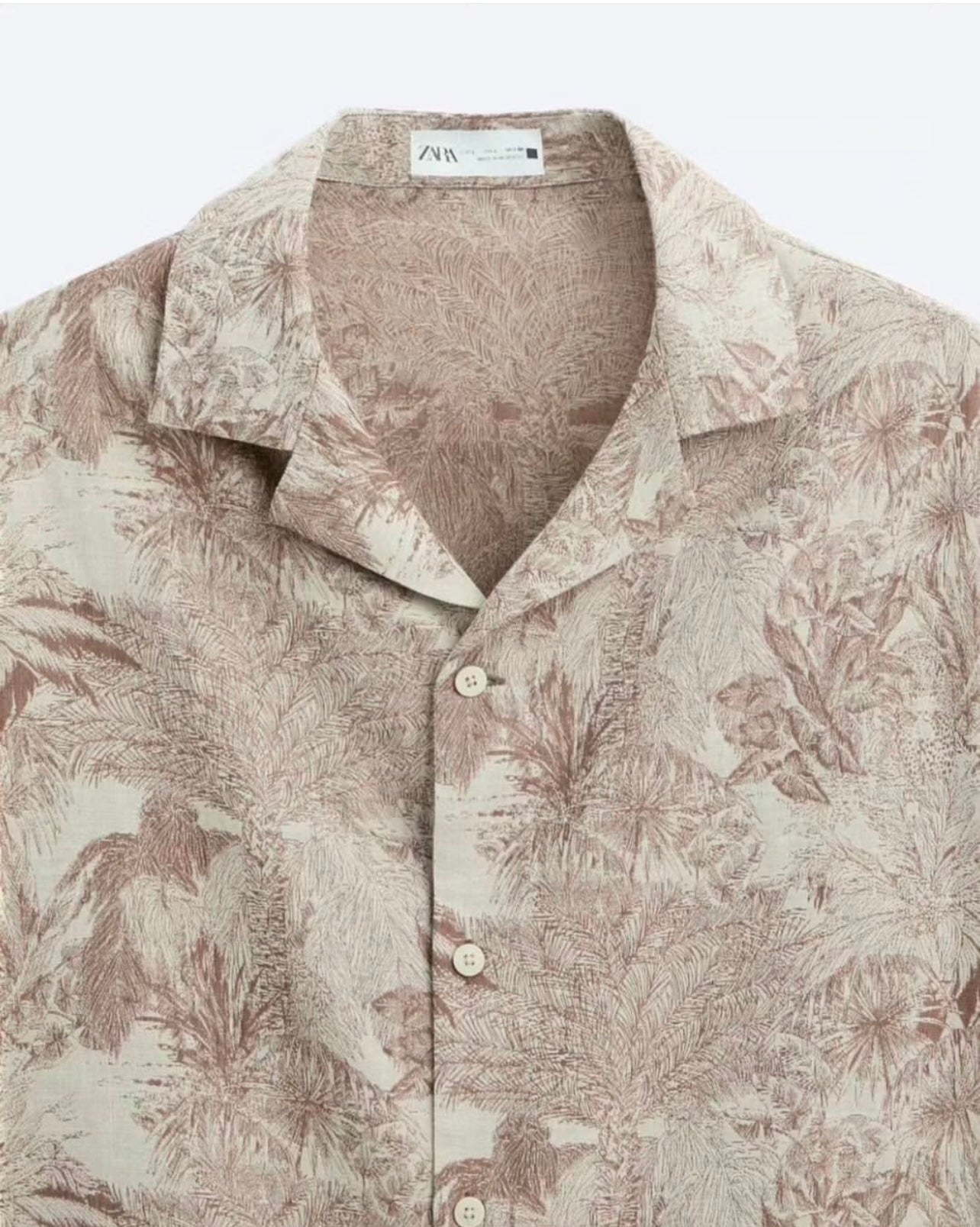 Zara Jacquard Palm Tree Shirt