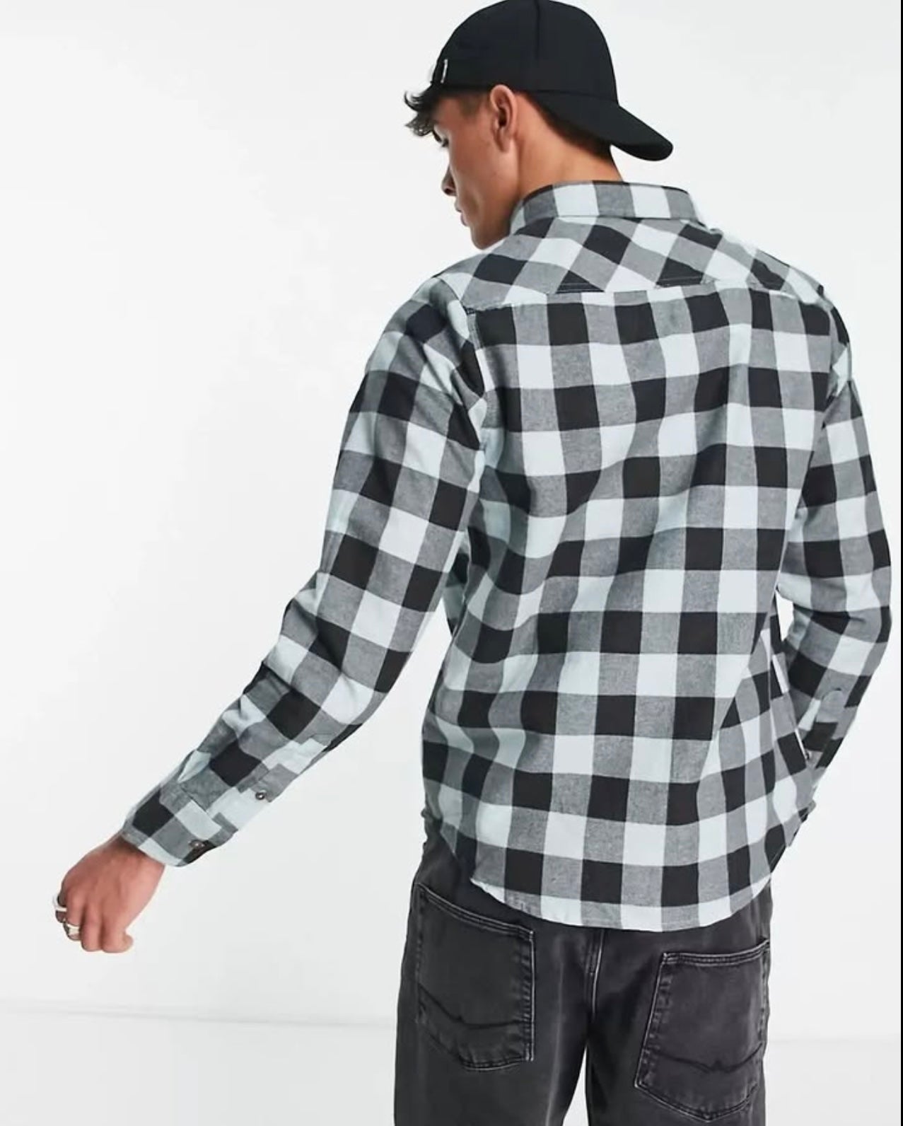 Brave Soul Regular Fit Blue Check Button Cuff Shirt