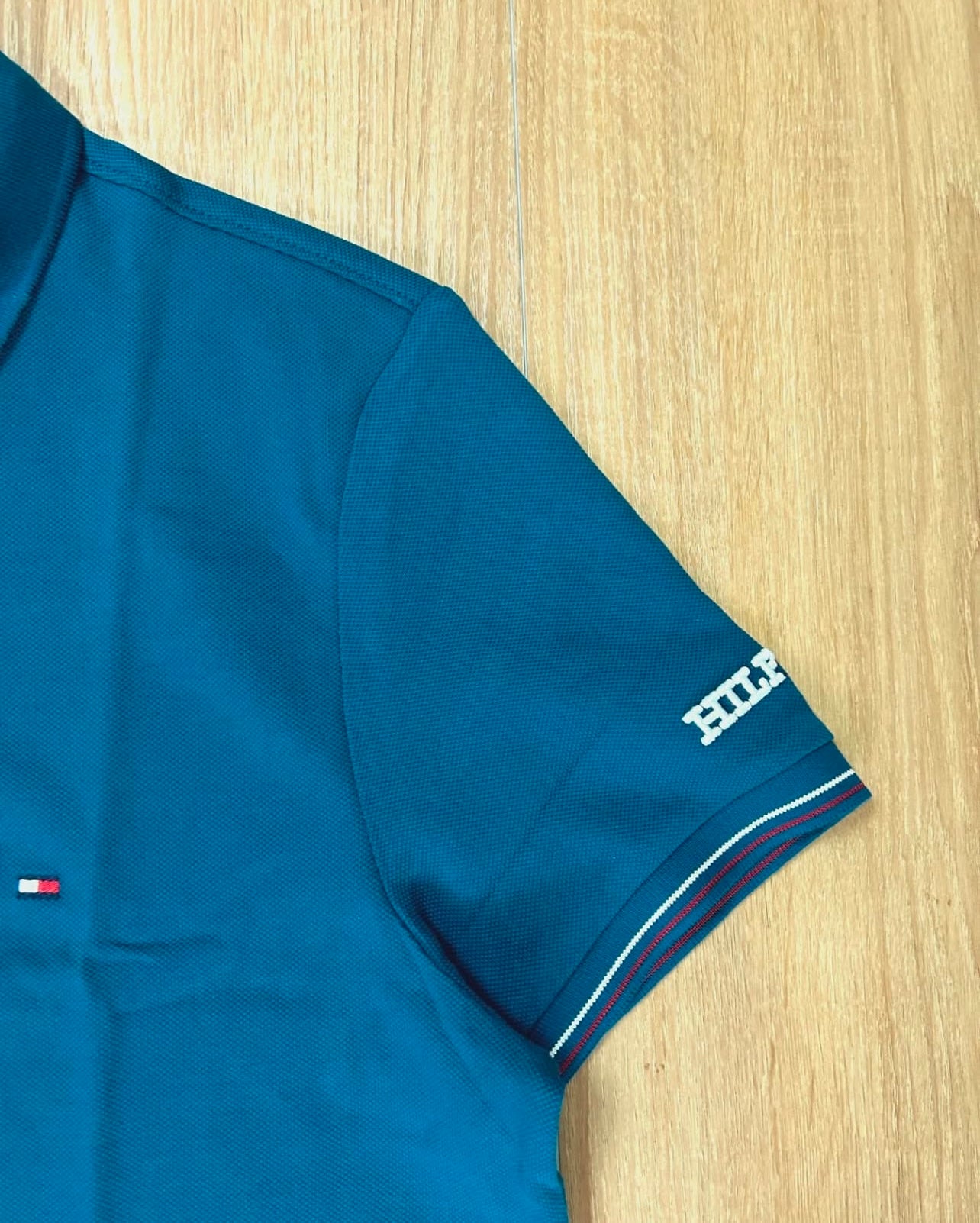 Tommy Hilfiger Slim Fit Pique Cotton Polo Shirt in Torquoise