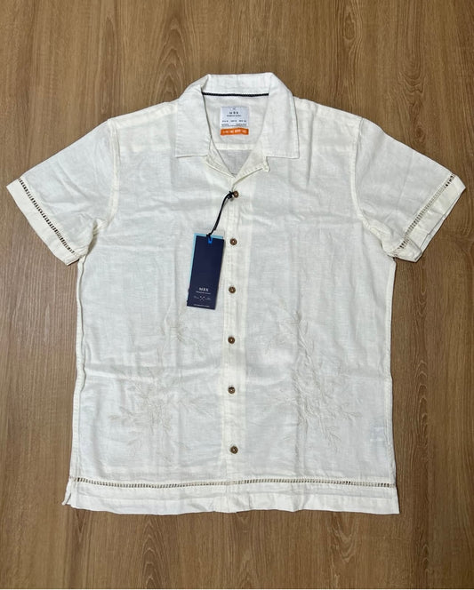 MBX Shirt in Cream with Embroidery