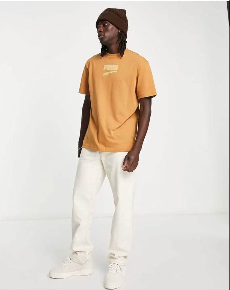 Puma Regular Fit T Shirt in Tan