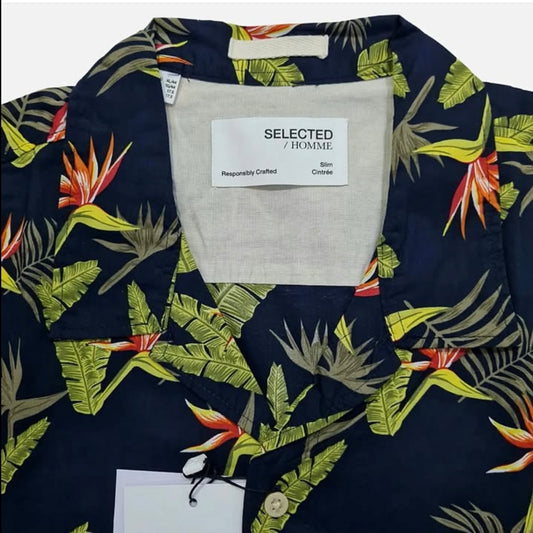 Selected Homme Slim Fit Cotton Shirt in Pattern
