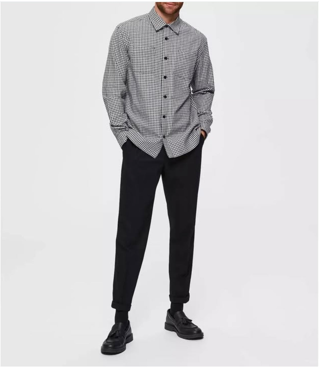 Selected Homme Regular Fit Elan Overshirt in Black Check