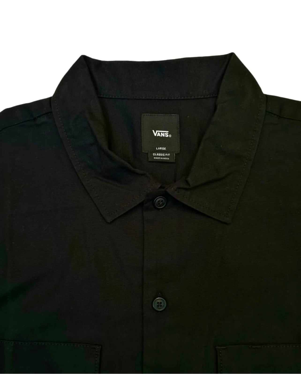 Vans Regular Fit Shirt in Black with Utility Pockets
