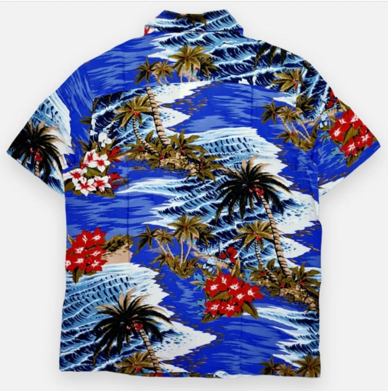H & M Blue Pattern Viscose Short Sleeve