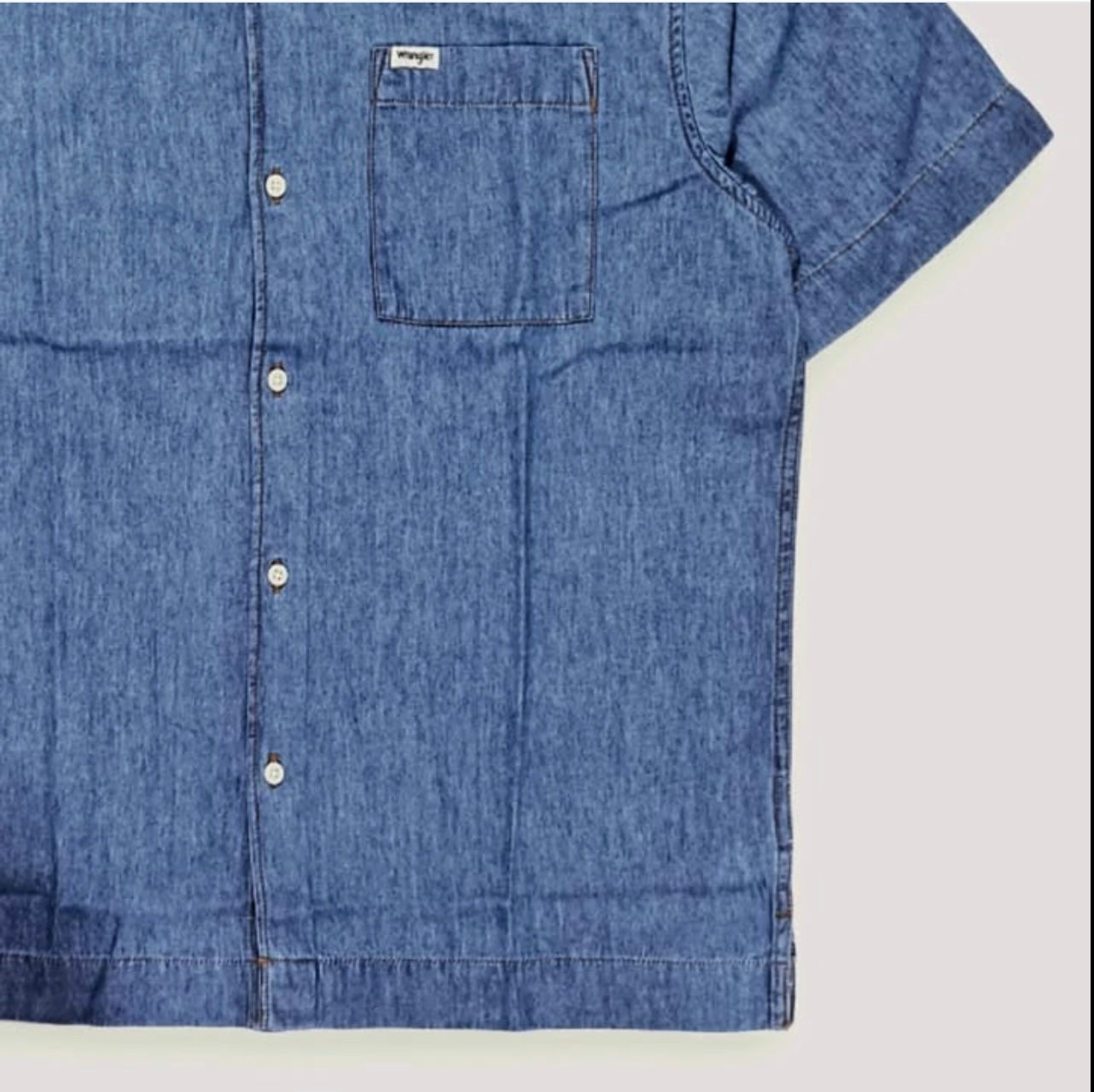 Wrangler Chambray Cotton Shirt in Blue