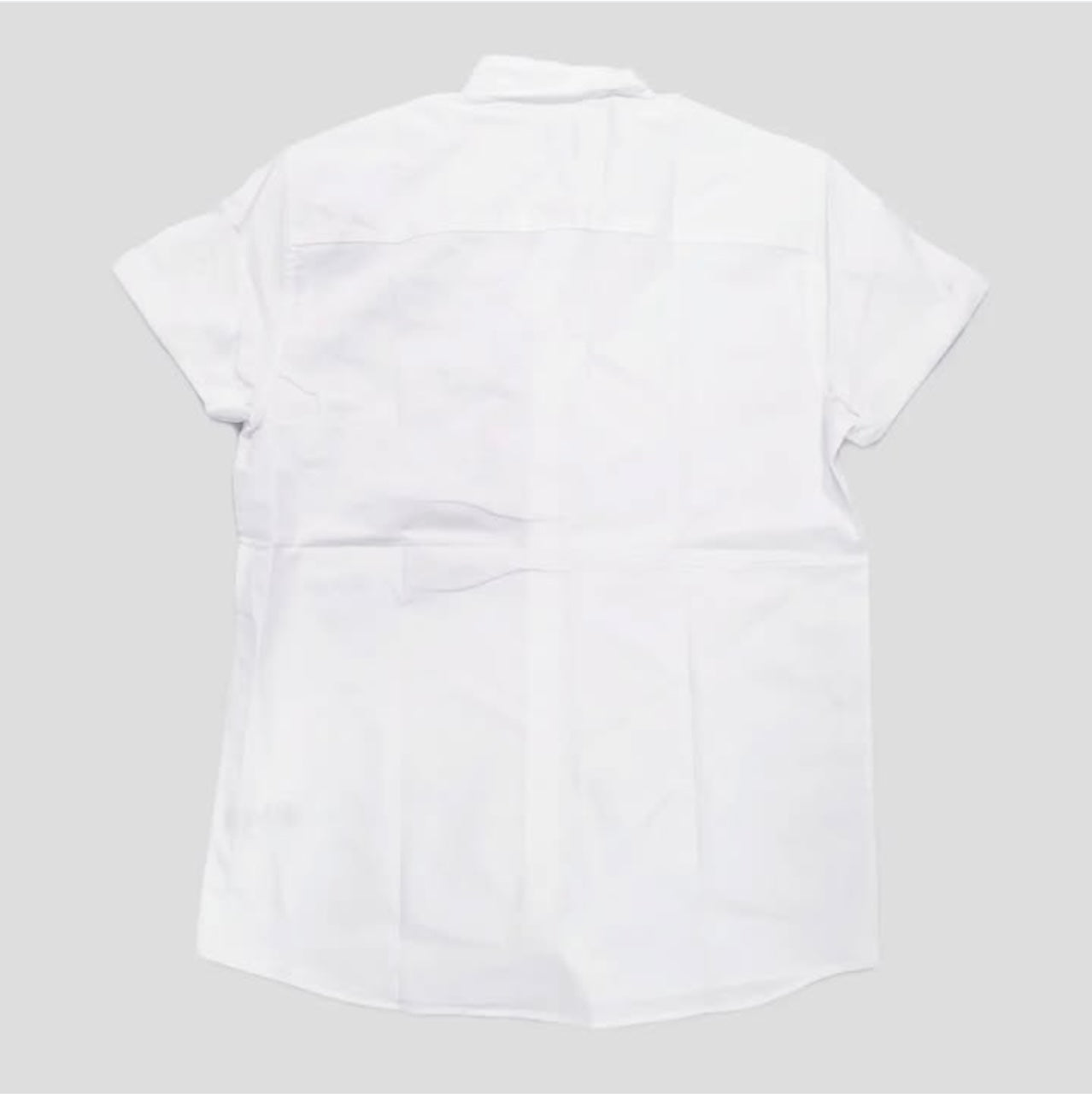Topman Regular Fit White Plain Oxford Cotton Short Sleeve Shirt