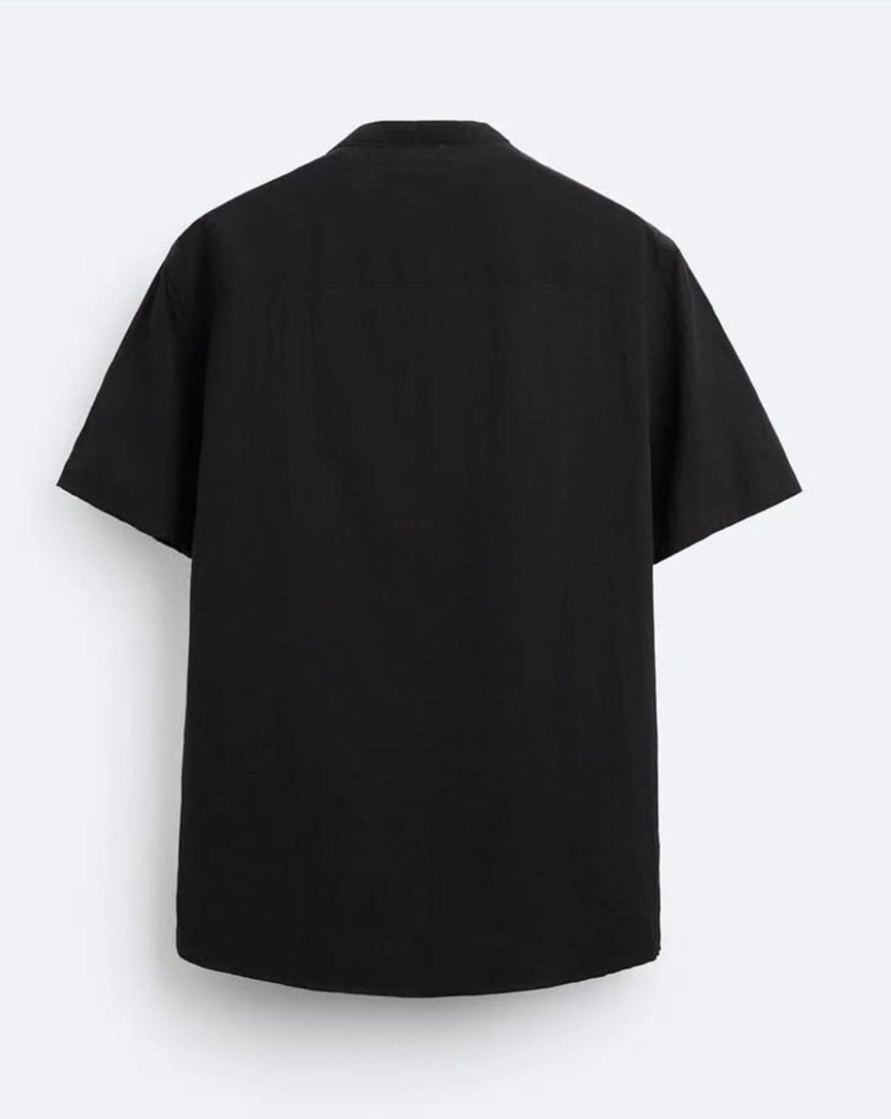 Zara Cotton Shirt With Creased Effect in Black