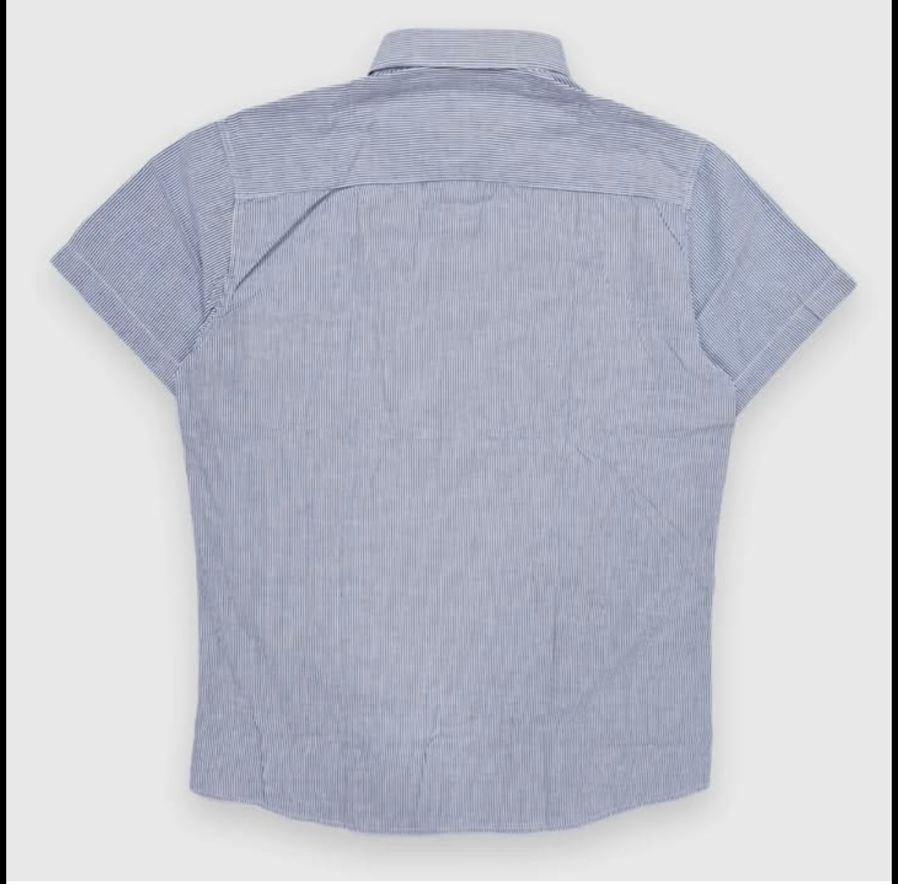 Selected Homme Regular Fit Blue Stripe Cotton/ Linen Blend Short Sleeve Shirt