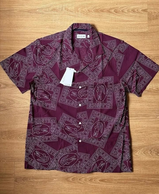 Lacoste Maroon Shirt in Pattern