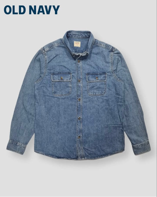 Old Navy Regular Fit Blue Wash Denim Shirt
