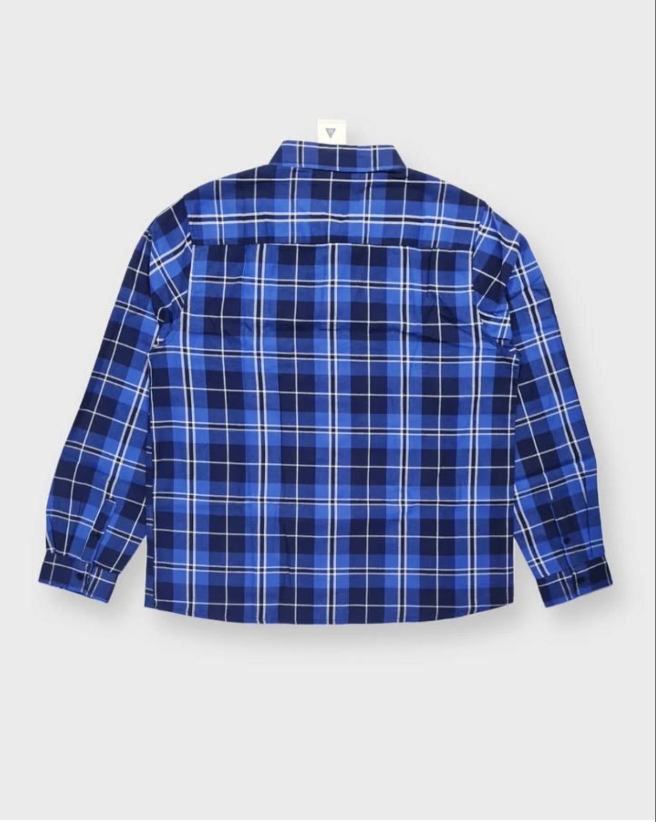 Another Influence Regular Fit Blue Plaid Cotton Button Cuff Shirt