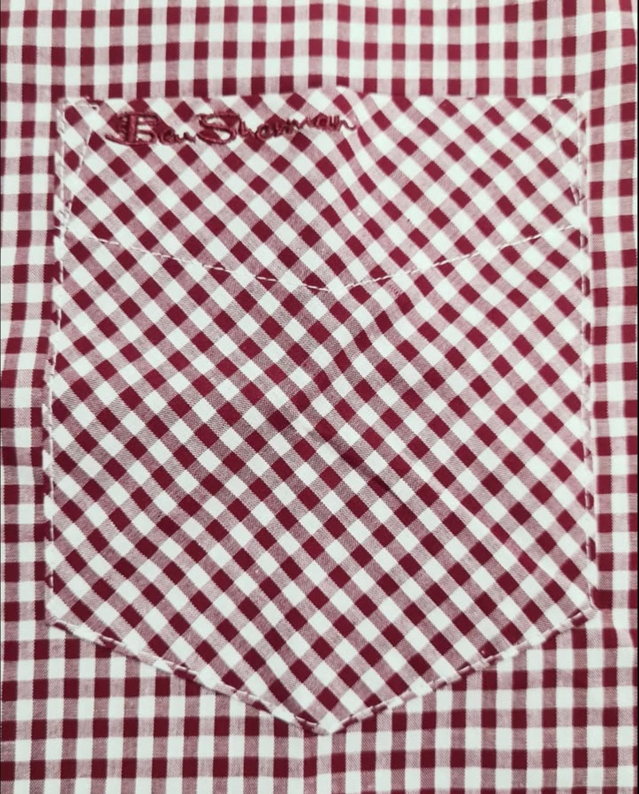 Ben Sherman Regular Fit Red Check Cottom Button Cuff Shirt