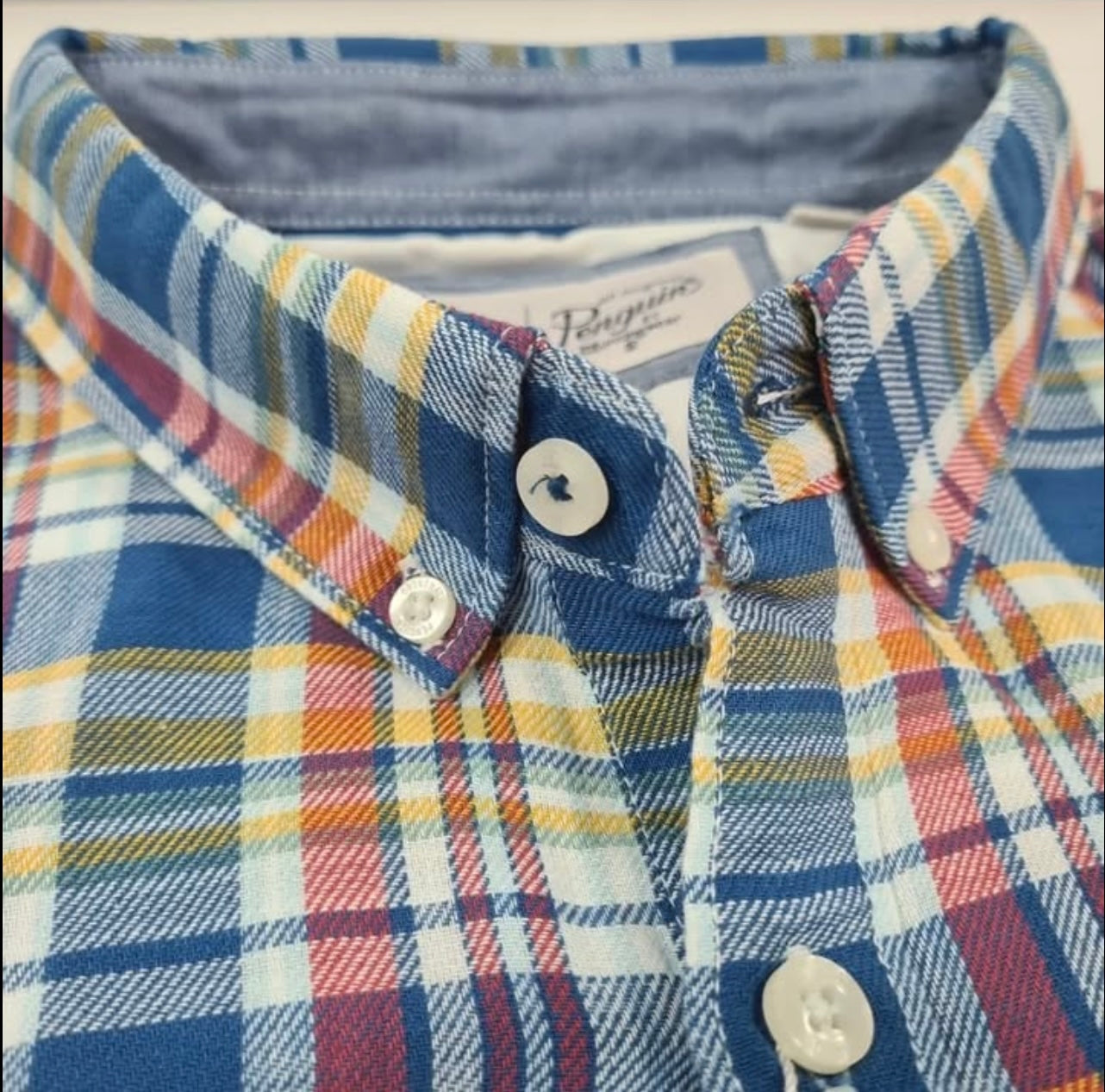Penguin Regular Fit Multi Check Cotton Button Cuff Shirt