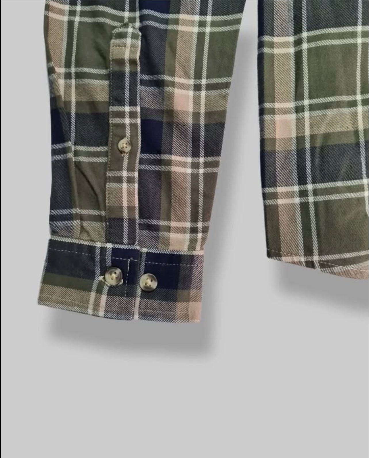 Asos Slim Fit Green Plaid Cotton Button Cuff Shirt