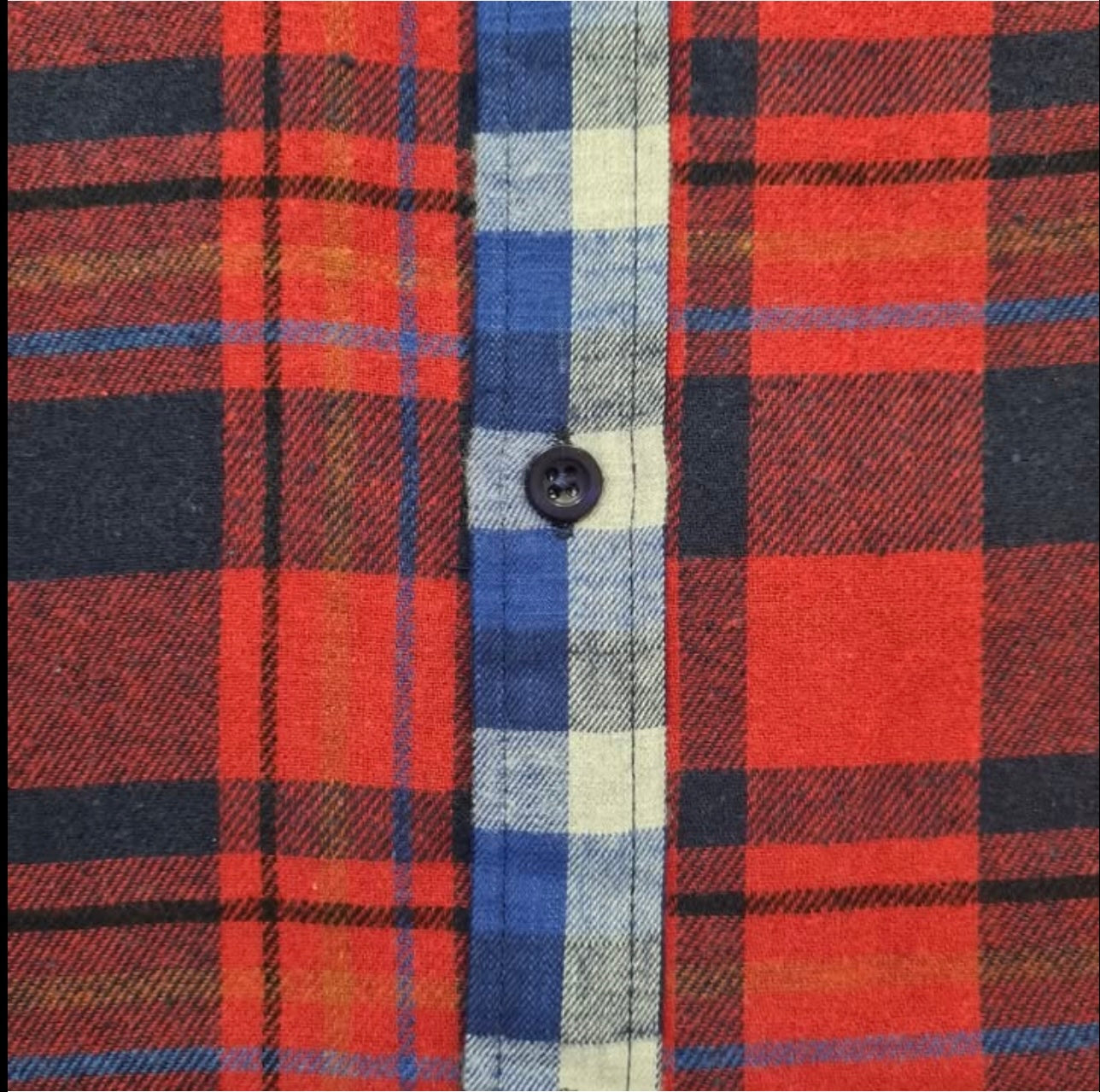 Night Addict Regular Fit Red and Blue Check Patchwork Cotton Button Cuff Shirt