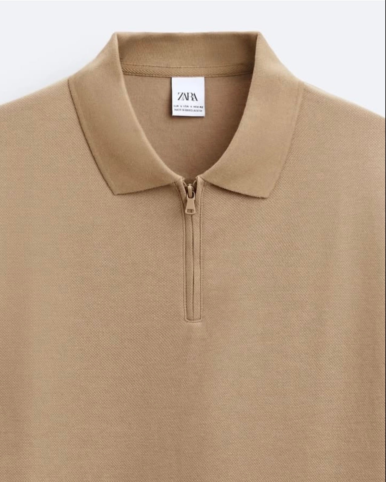 Zara Knit Polo With Zip