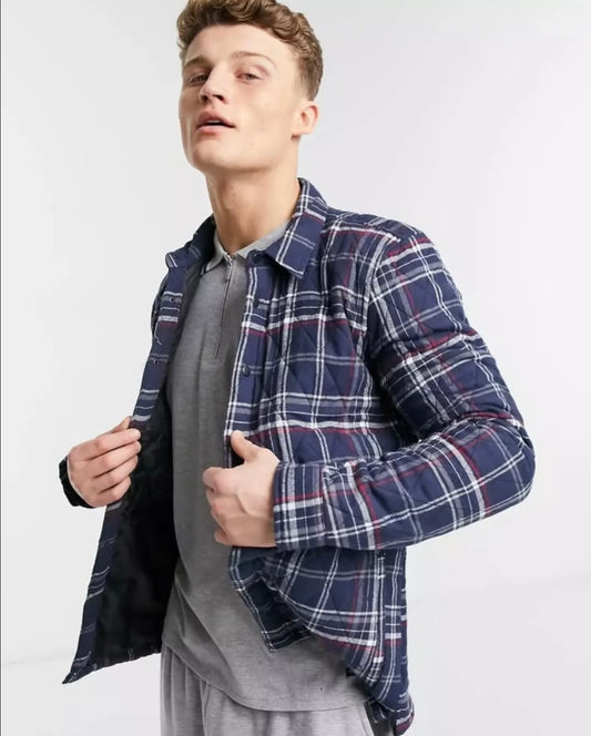 Threadbare Regular Fit Blue Button Cuff Shirt