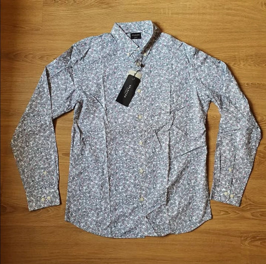 Selected Homme Slim Fit Blue Pattern Cotton Button Cuff Shirt