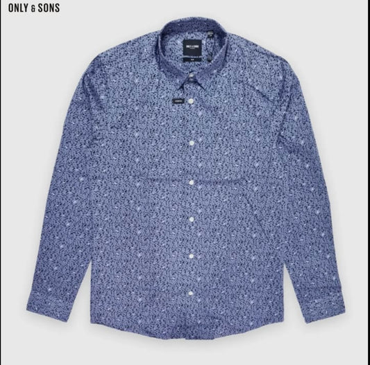 Only & Sons Slim Fit Pattern Cotton Button Cuff Shirt