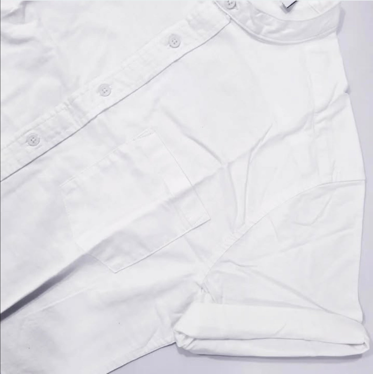 Asos Slim Fit White Oxford Cotton Short Sleeve Shirt