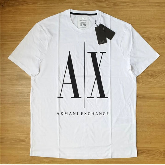 A X Regular Fit White T Shirt