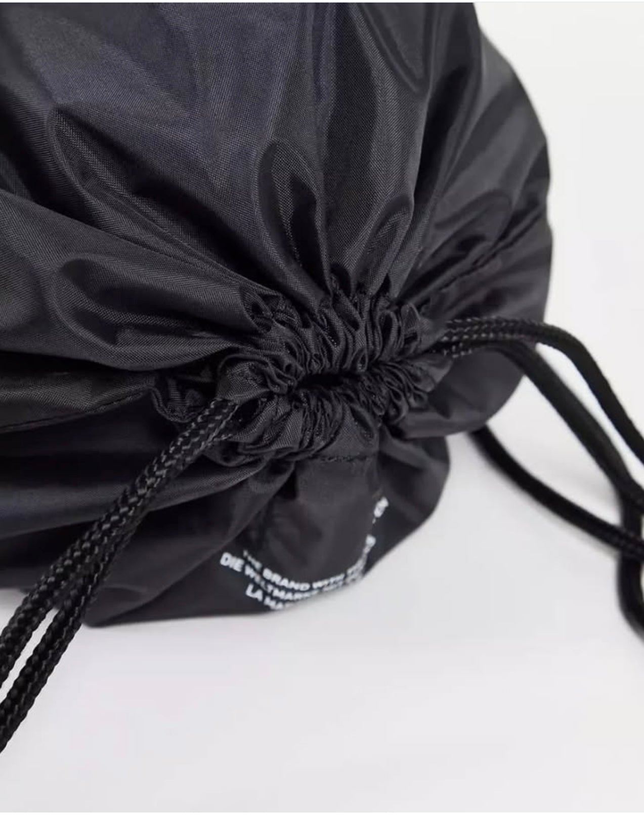 Adidas Drawstring Bag With Large Trefoil Logo in Black