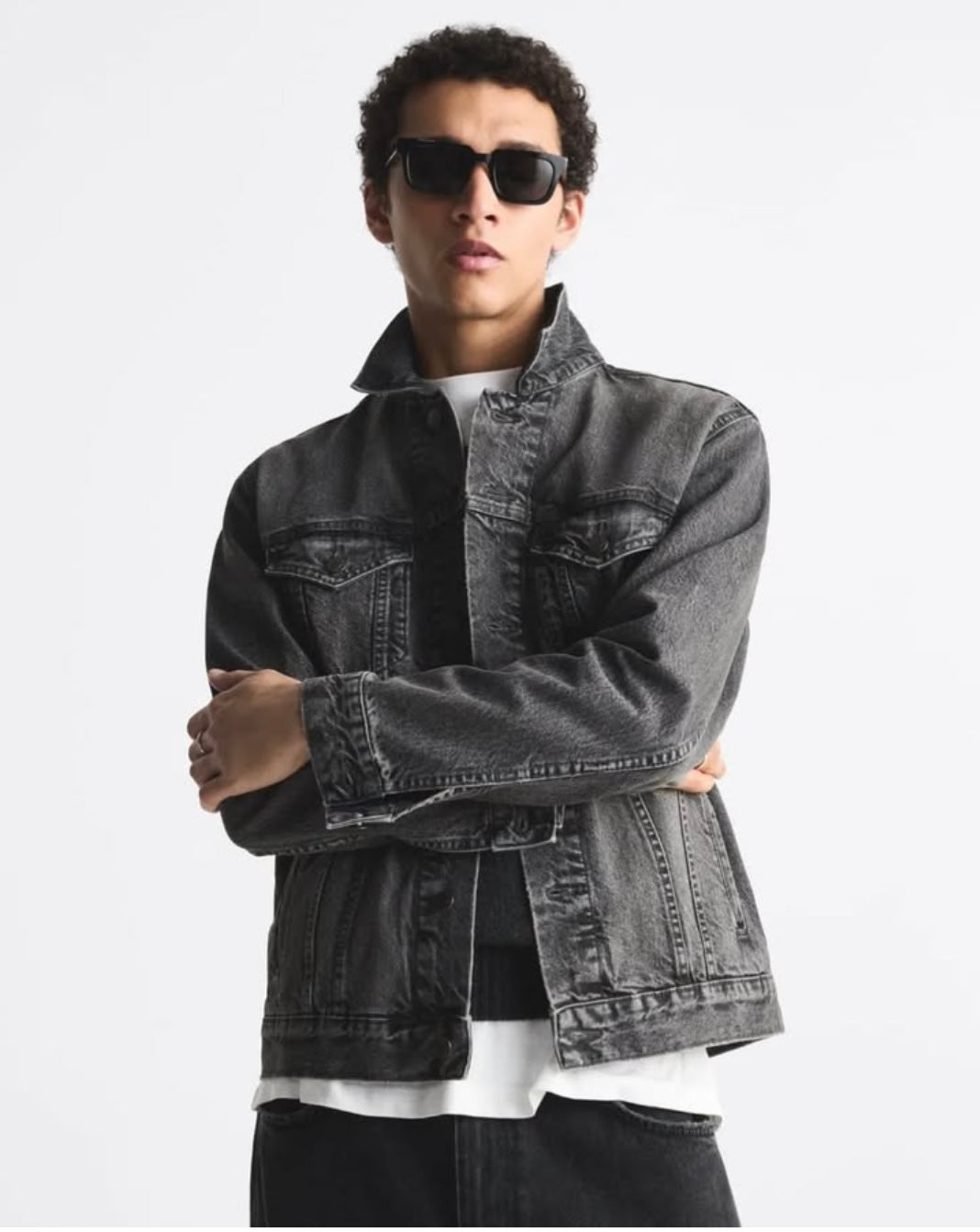 Zara Denim Jacket in Charcoal Wash