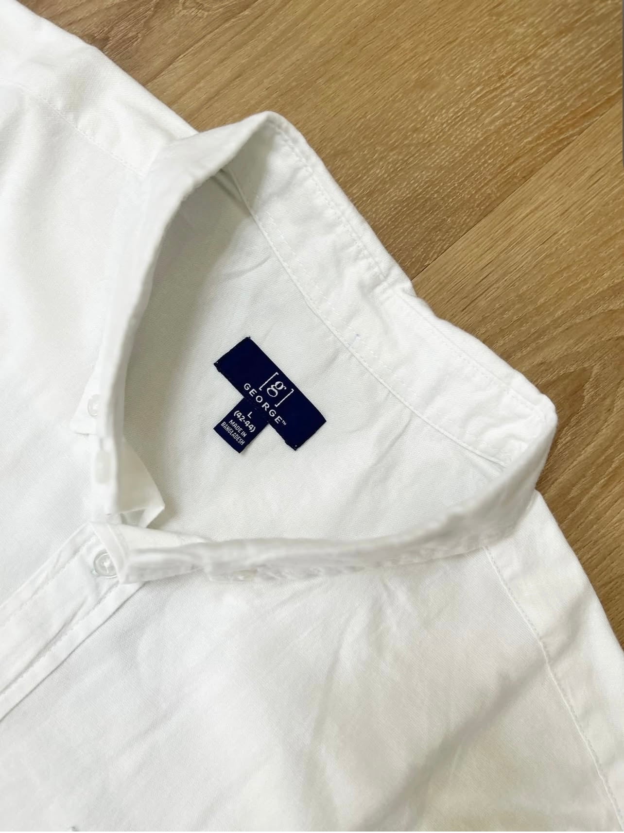 George Regular Fit Oxford Cotton Shirt in White