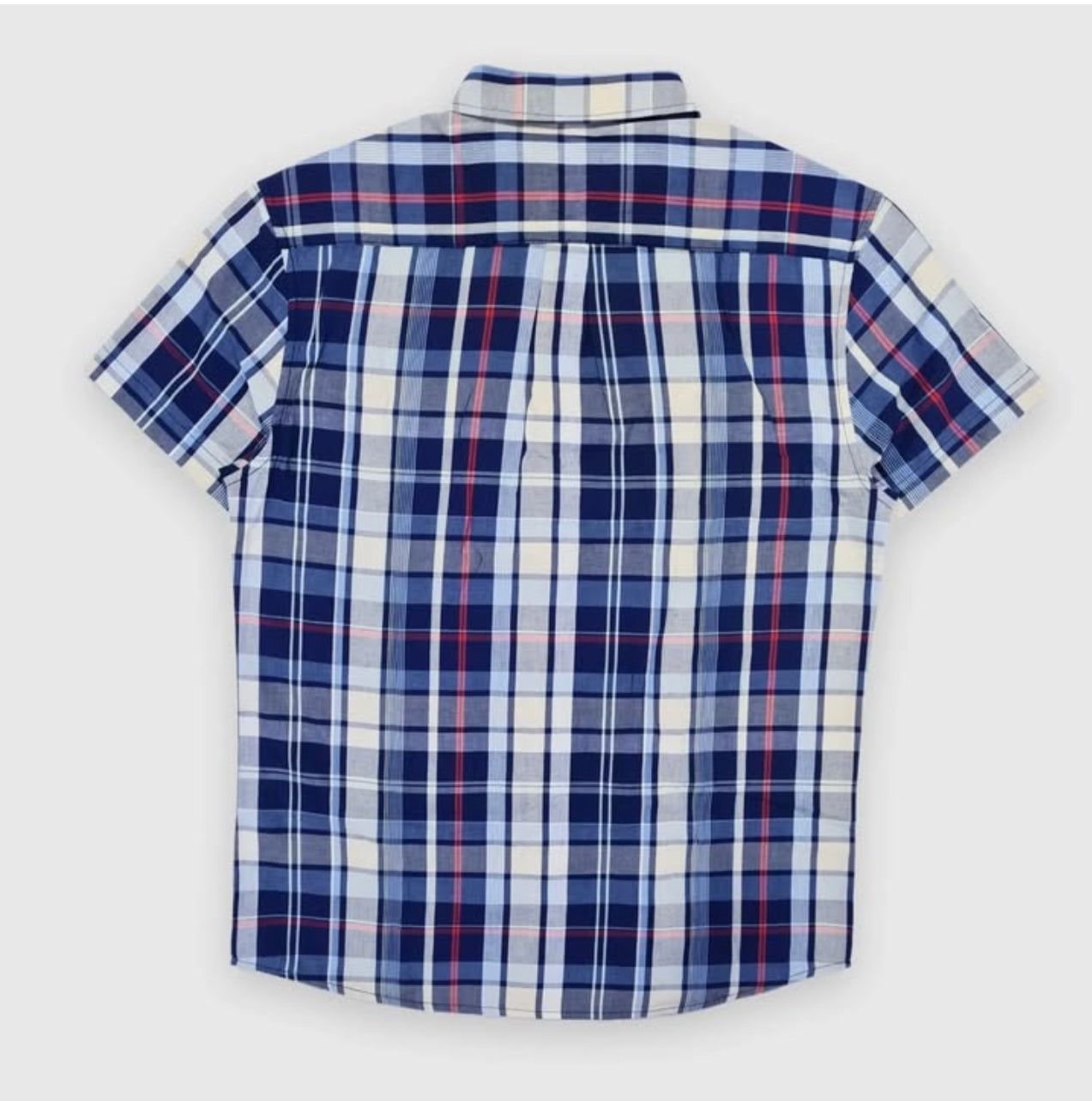Wrangler Regular Fit Blue Check Cotton Short Sleeve Shirt