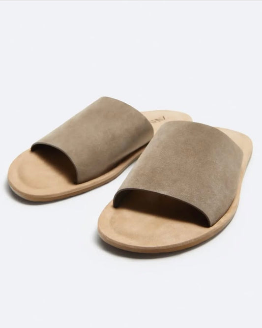 Zara Slippers in Leather