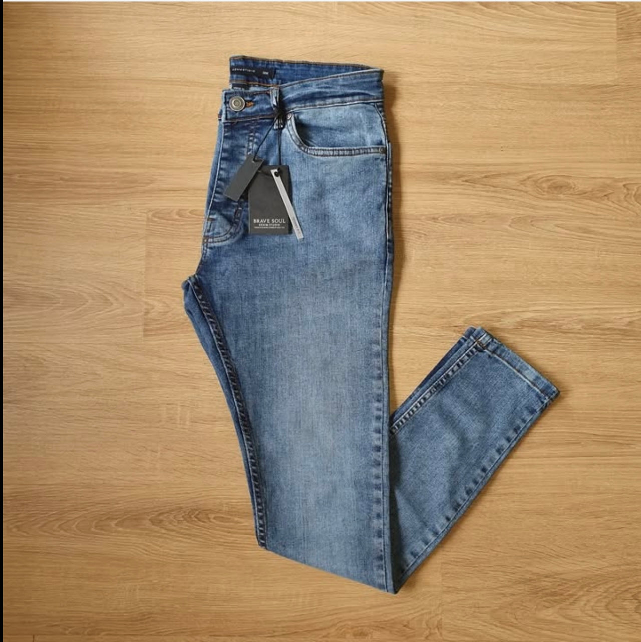 Brave Soul Skinny Fit Blue Wash Denim
