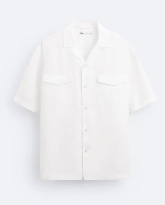 Zara White Shirt in Linen