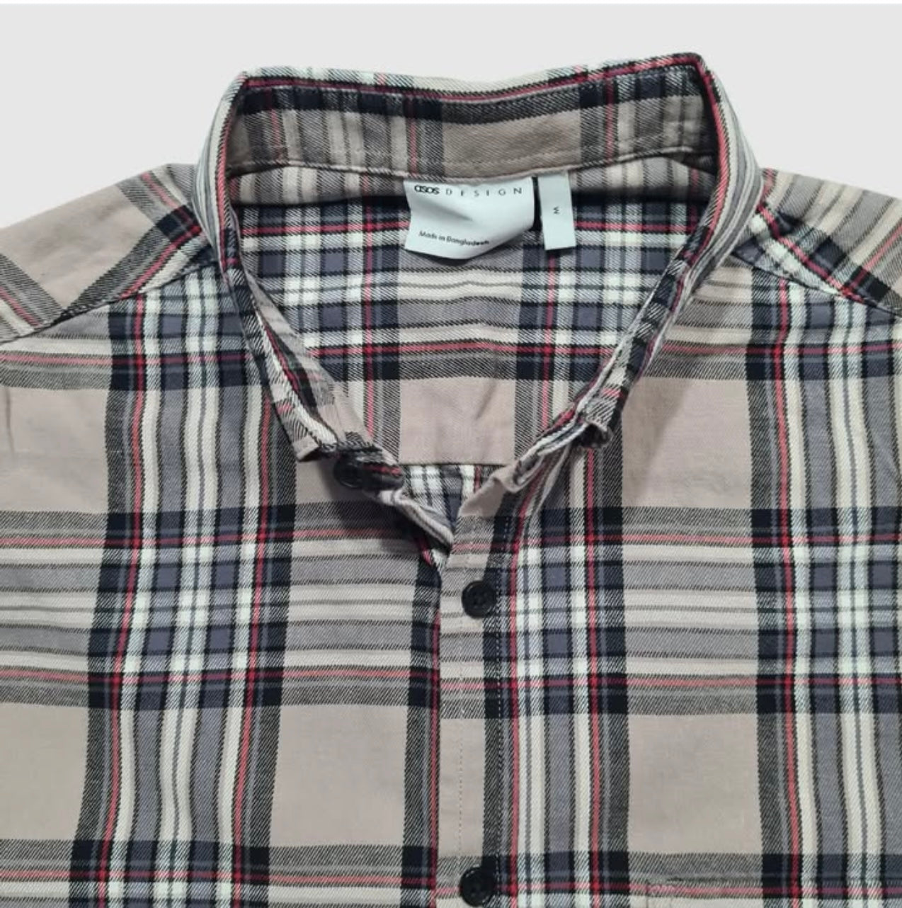 Asos Slim Fit Cream Oxford Cotton Button Cuff Shirt