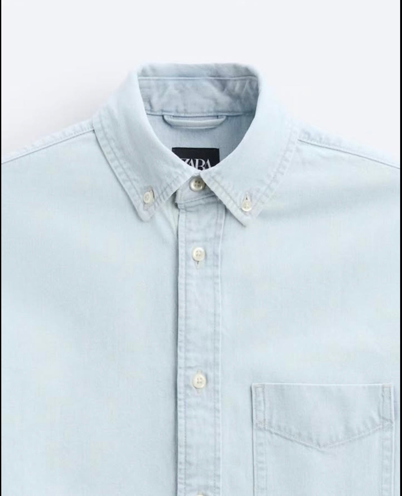 Zara Regular Fit Denim Shirt in Blue