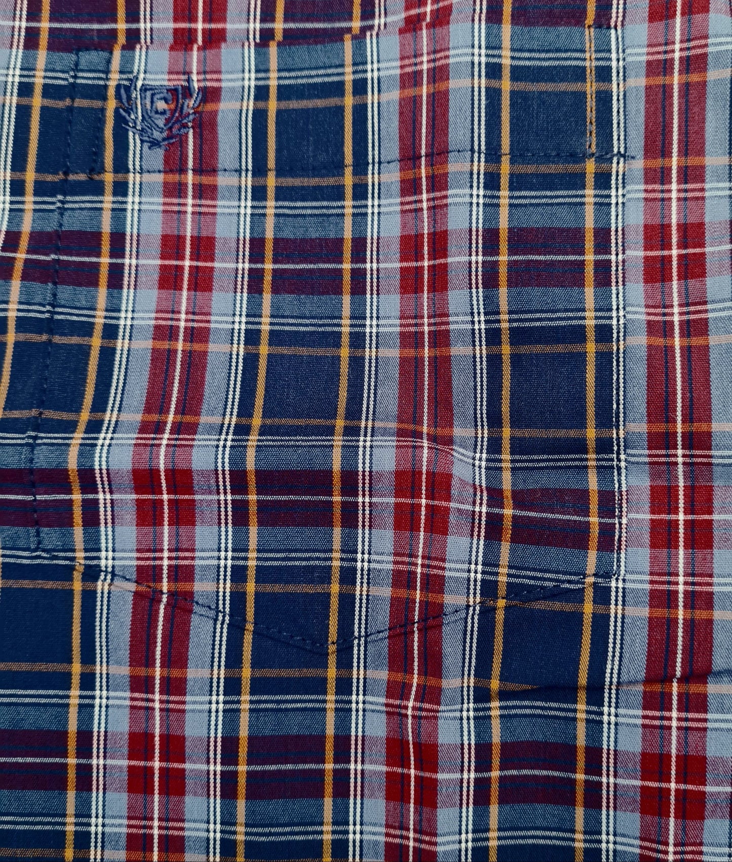 Chaps - Regular Fit Shirt in Navy Plaid