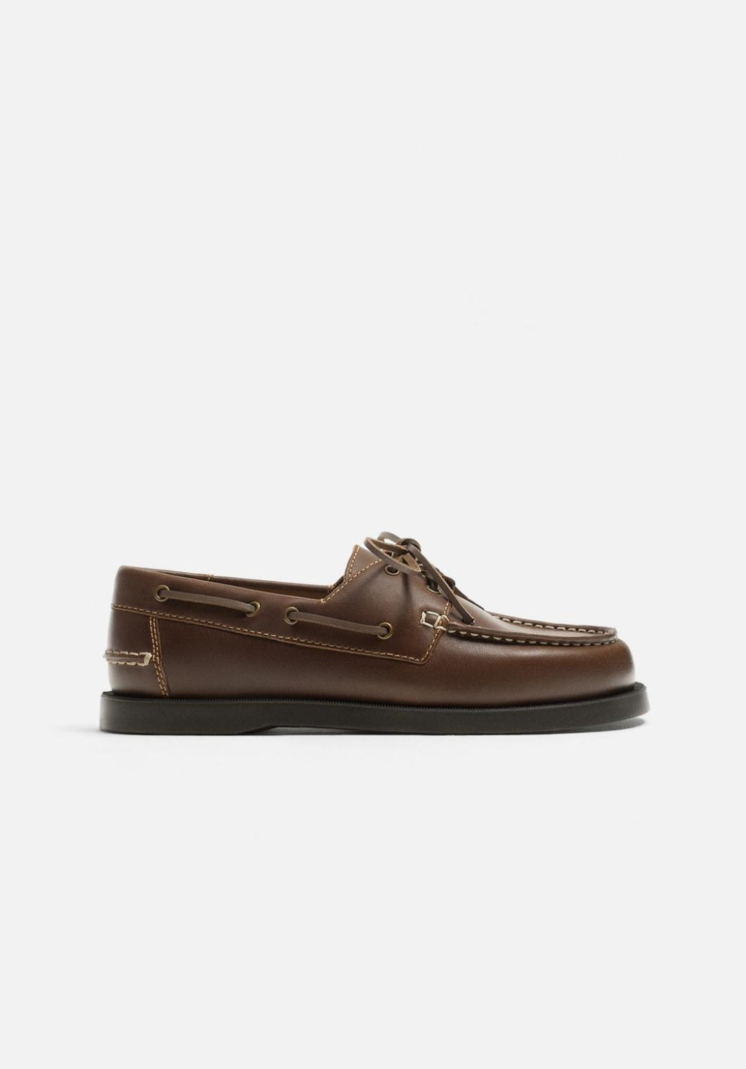 Zara - Brown Deck Shoes in Leather