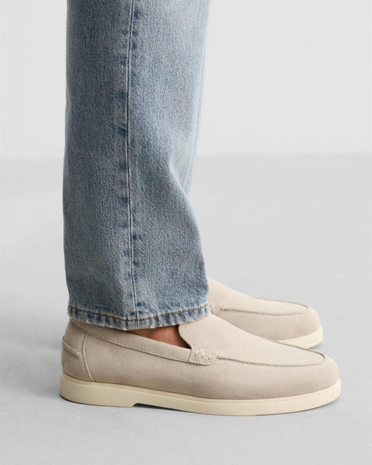 Zara Suede Loafers in Ecru