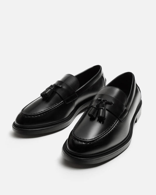 Zara Black Tassel Loafers