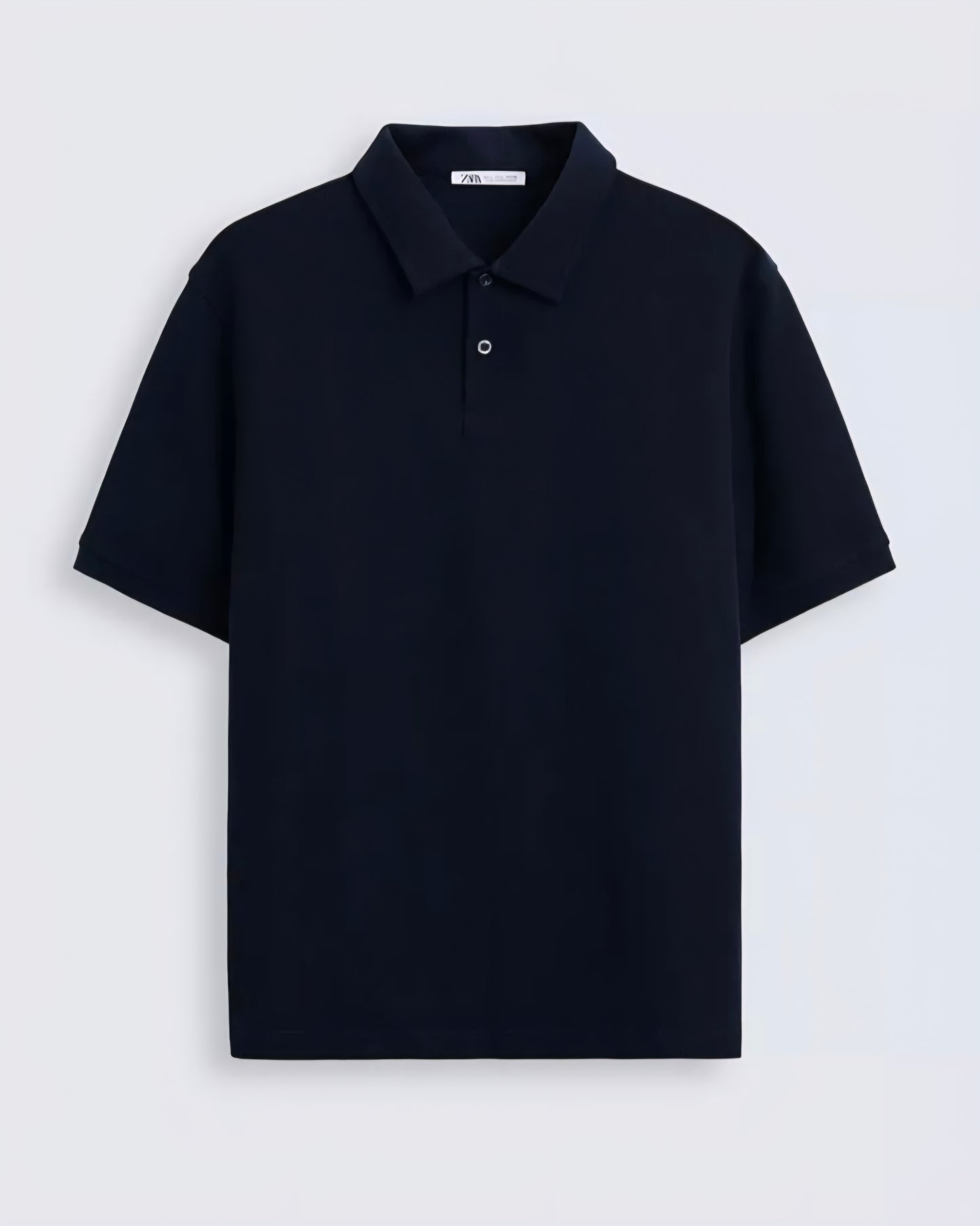 Zara Textured Polo in Navy