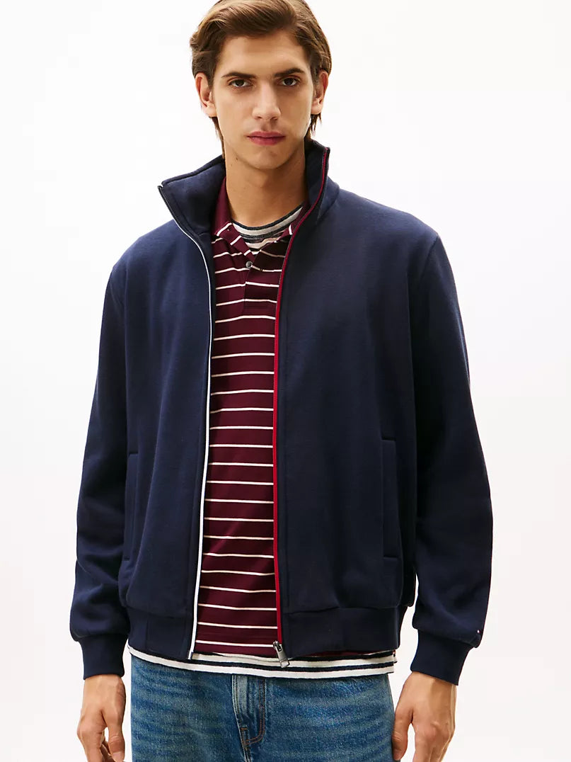 Tommy Hilfiger Signature Stripe Zip Sweatshirt in Navy