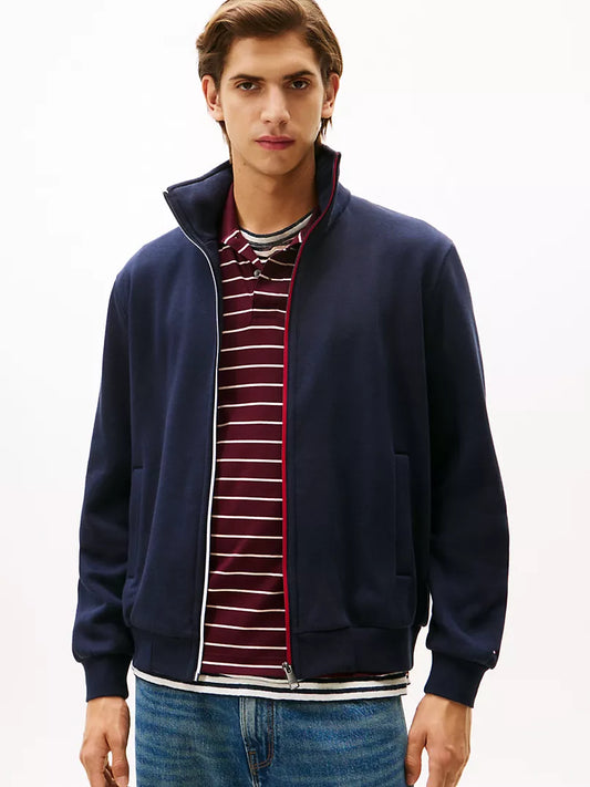 Tommy Hilfiger Signature Stripe Zip Sweatshirt in Navy