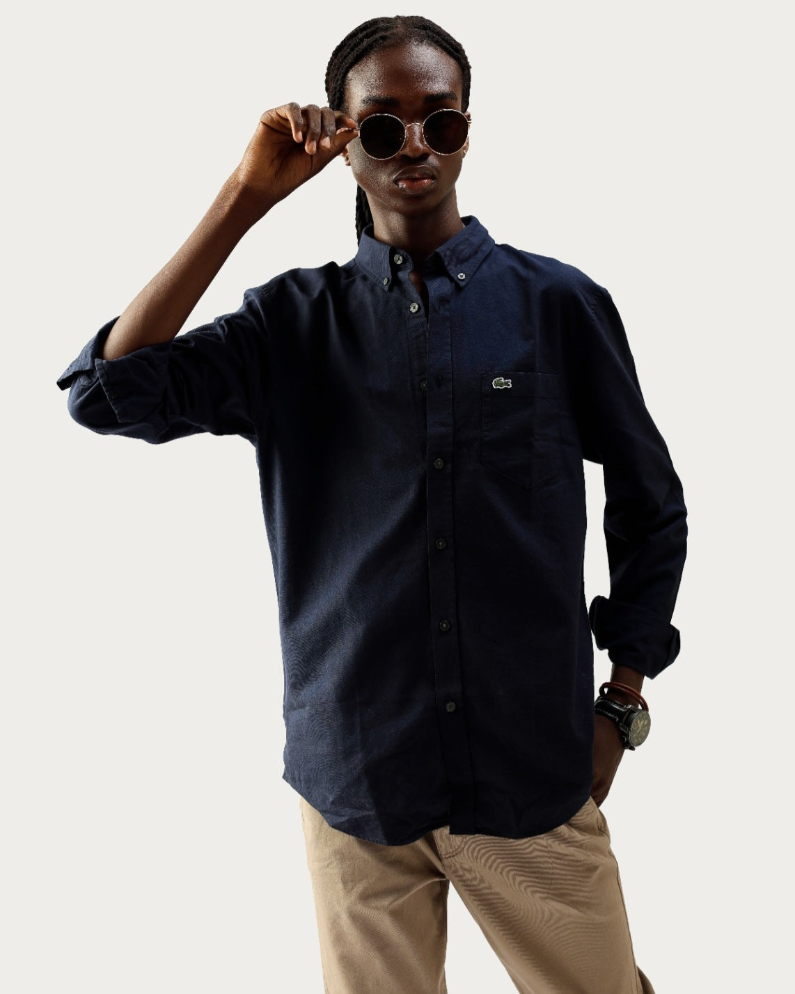 Lacoste Oxford Navy Shirt