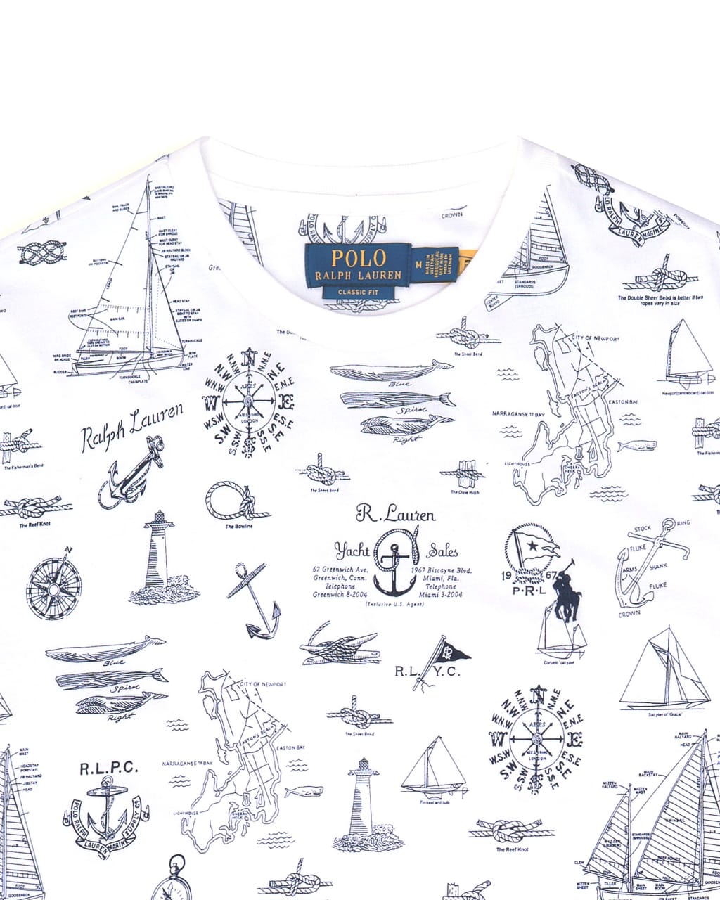 Polo Ralph Lauren Nautical-Print T-Shirt in White