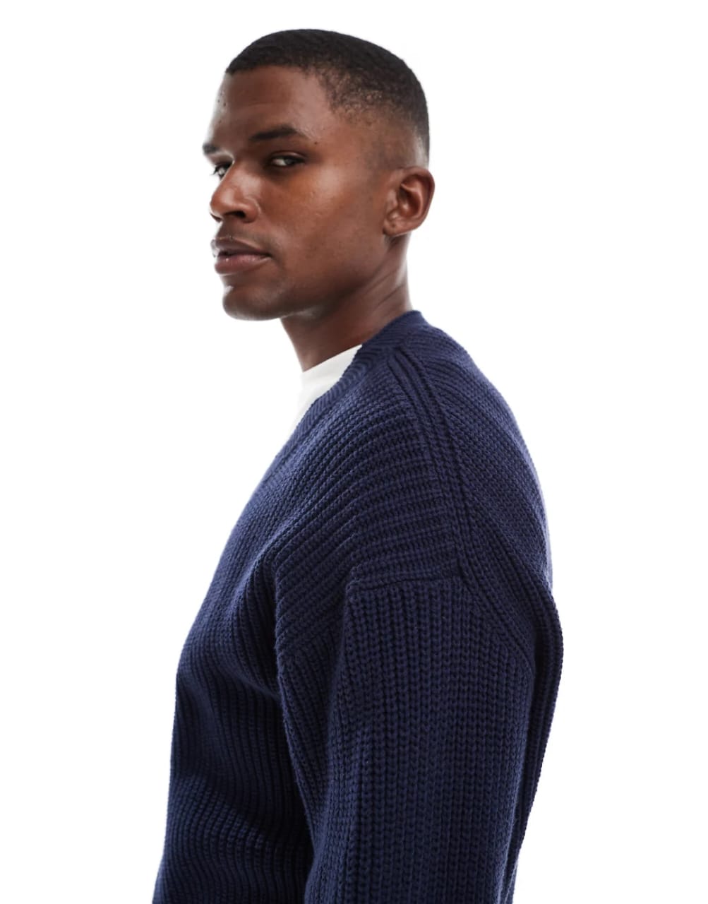 New Look Navy Ribbed Cardigan